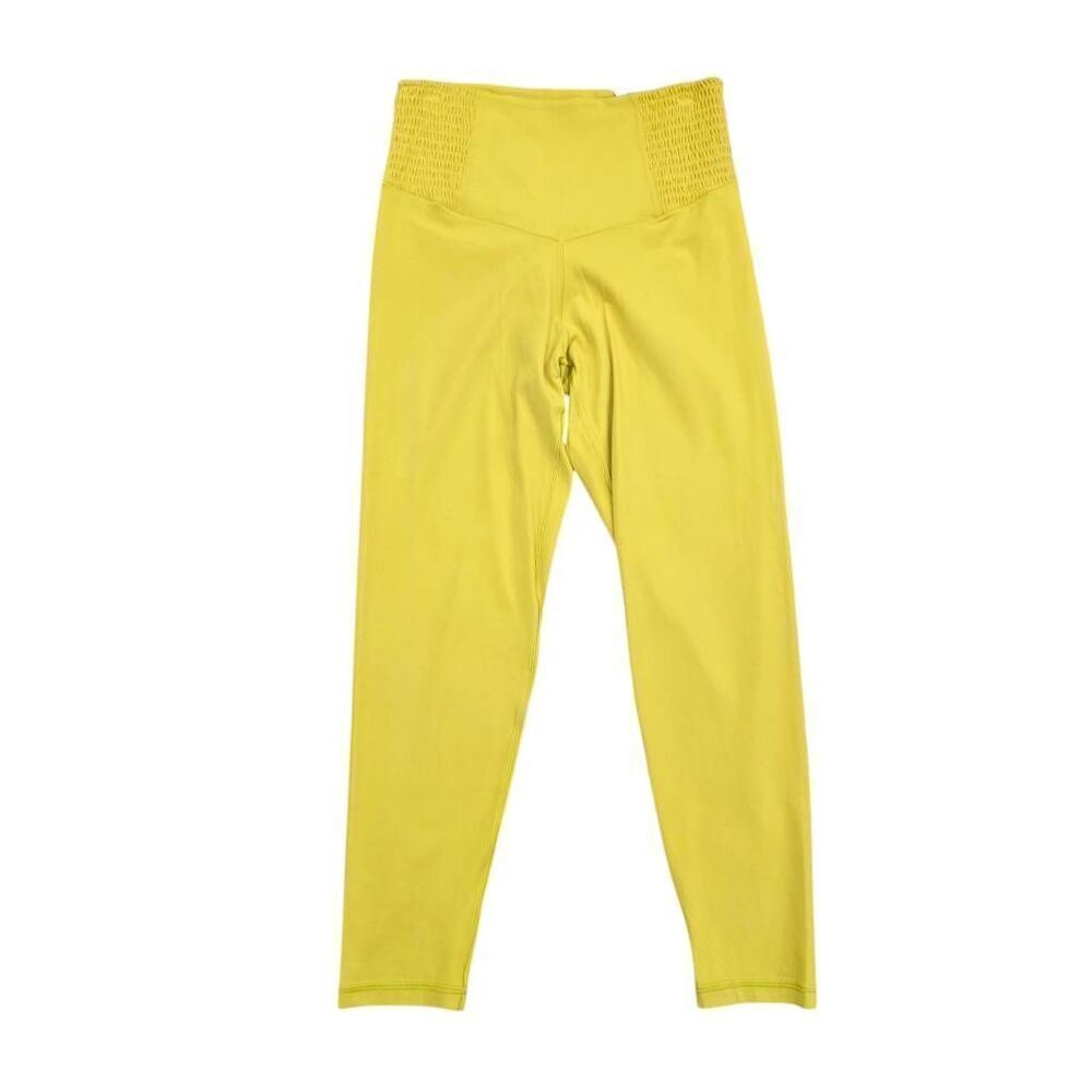 Aerie Offline Leggings Womens Large Yellow Smock Elastic Waist High Rise Stretch
